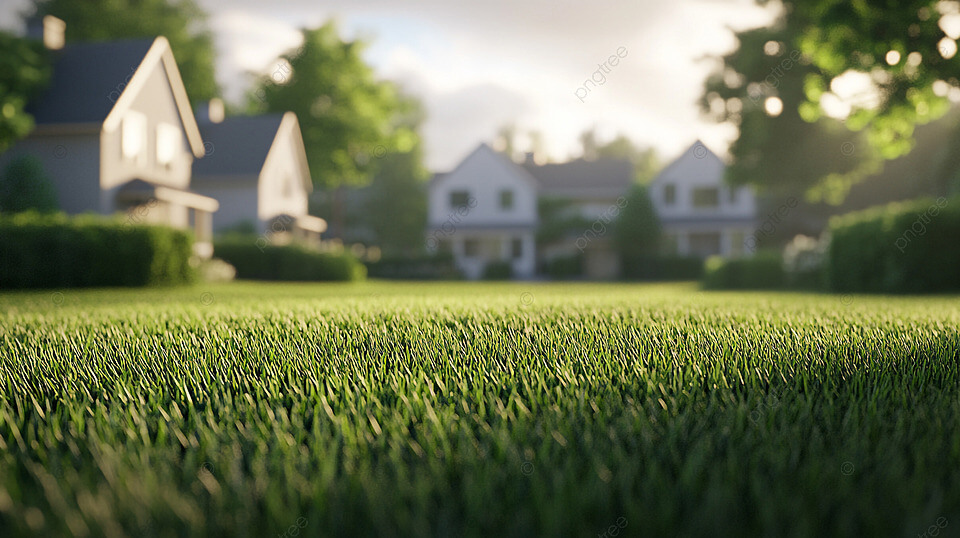 A perfectly manicured green lawn